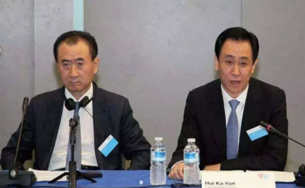 Wang Jianlin and Hui ka-yan